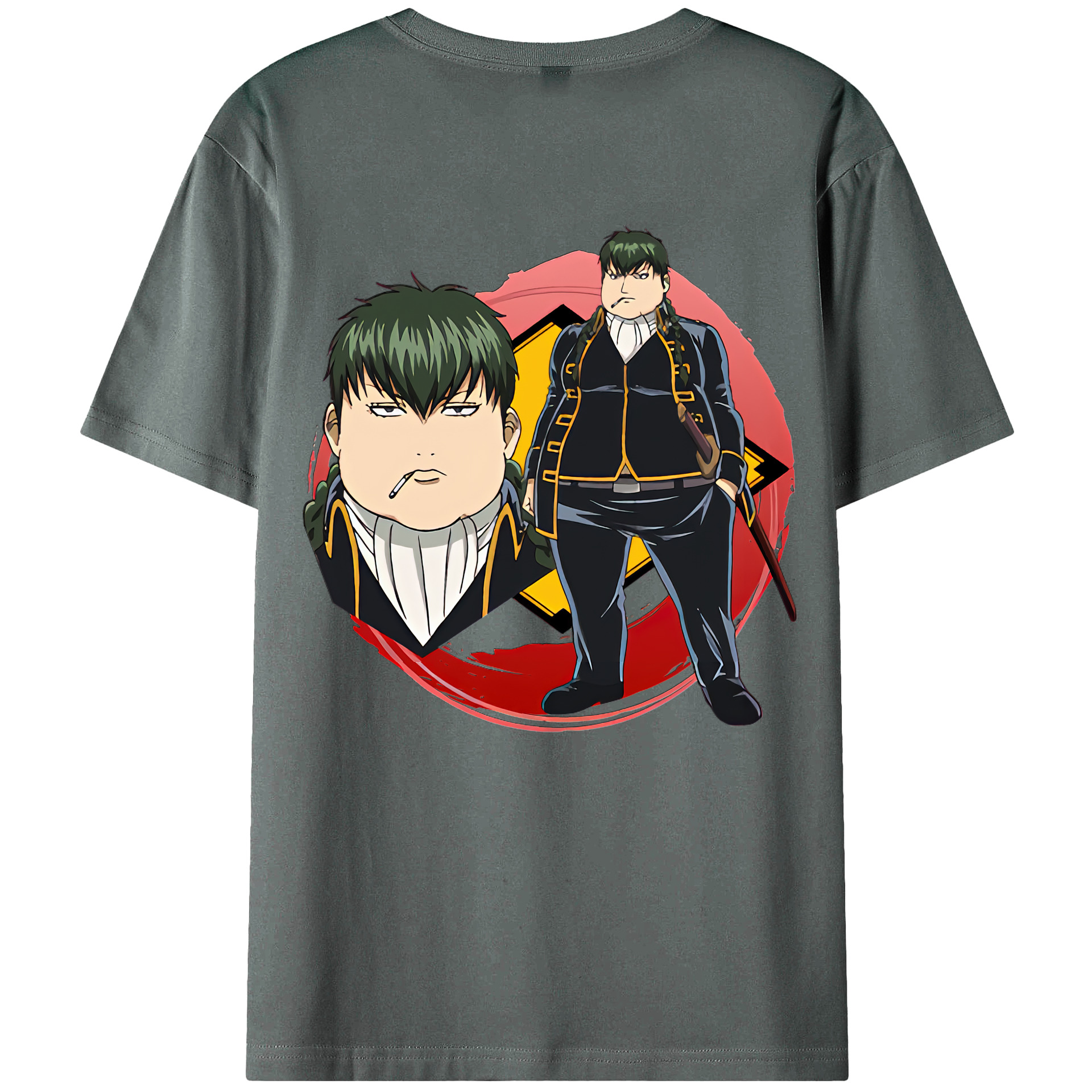 （画像用） ぎんたま 坂田銀時（さかたぎんとき） 神楽 志村新八（しむら しんぱち） GINTAMA Sakata Gintoki Kagura Shimura Shinpachi 綿100％ メンズ半袖Tシャツ（バックプリント） 通気性